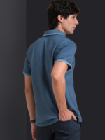 Printed Polo Collar Short Sleeves Relaxed Fit Cotton T-Shirt - Image 2