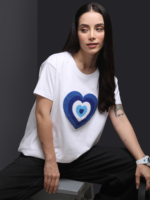 Women Boxy Regular Chinley Embroidered Tshirt