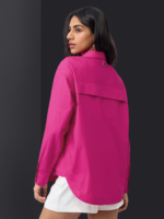 Women Solid Oversized Cotton Casual Shirt - Image 2