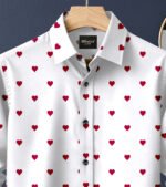 Red Color Heart Digital Print Shirt - Image 2