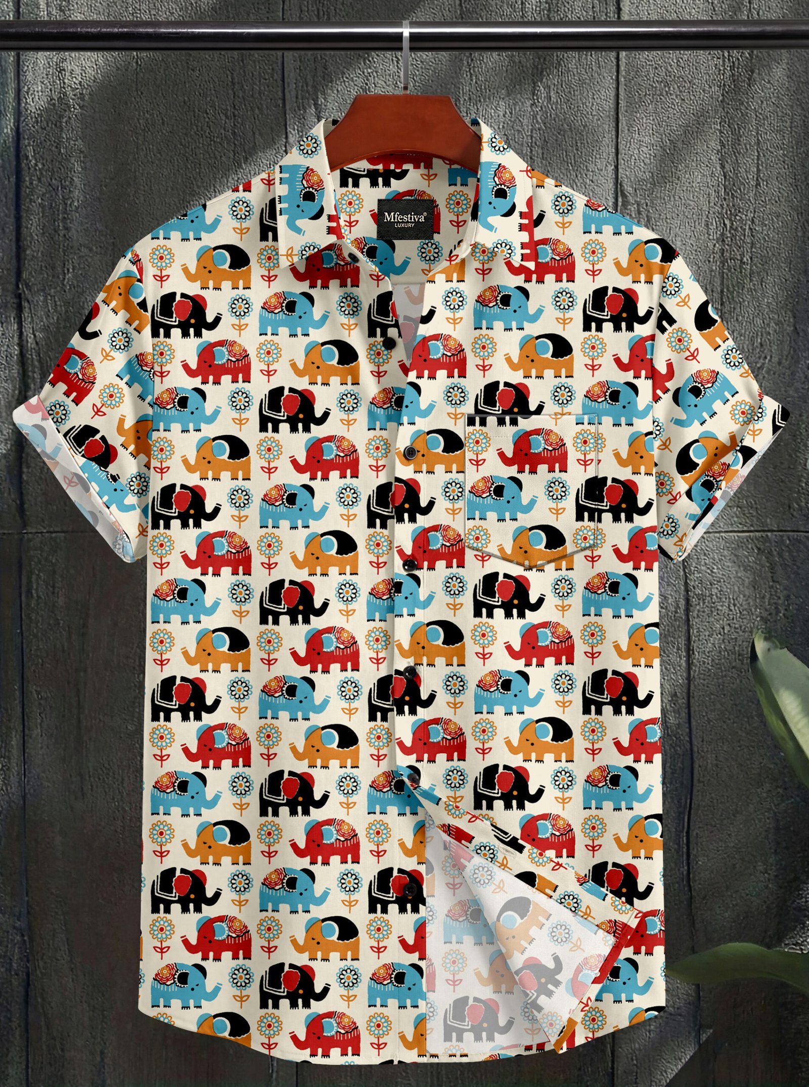 3 shirt (1) Multi Color Cartoon Printed Cotton Shirt - Image 1
