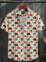 Multi Color Cartoon Printed Cotton Shirt - Image 3