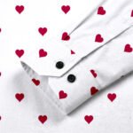 White And Red Color Heart Shap Cotton Shirt - Image 3