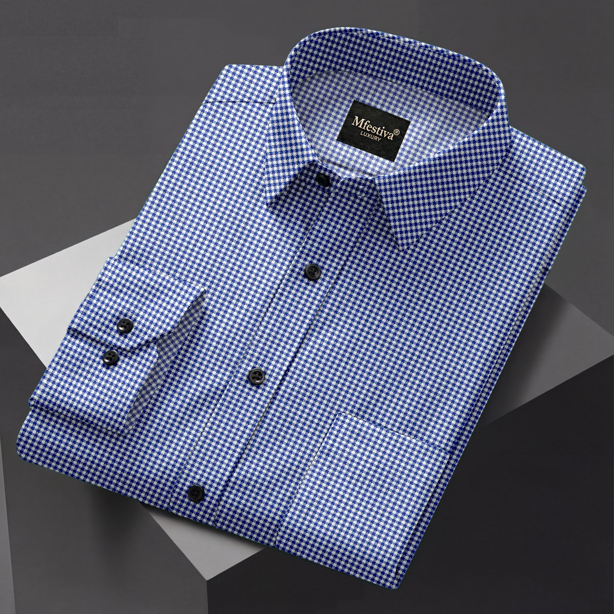 4 shirt (13) Blue Color Premium Cotton Shirt - Image 1