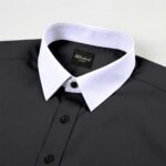 Black With White Color Premium Cotton Checkered Shirt - Image 2