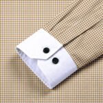 Cream Color Premium Cotton Slim Fit Checkered Casual Shirt - Image 3