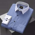 Blue Color Premium Cotton Slim Fit Checkered Casual Shirt