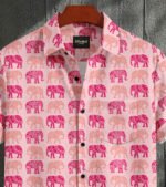 Pink Color Elephant Digital Print Shirt - Image 3
