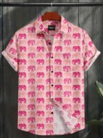 Pink Color Elephant Digital Print Shirt - Image 8