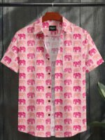 Pink Color Elephant Digital Print Shirt - Image 7