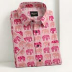 Pink Color Elephant Digital Print Shirt - Image 5
