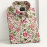 White Color Flower Digital Print Shirt - Image 2