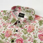 White Color Flower Digital Print Shirt - Image 3