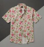 White Color Flower Digital Print Shirt - Image 4