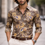 Digital Printed Brown Color Shirt