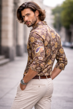 Digital Printed Brown Color Shirt - Image 2